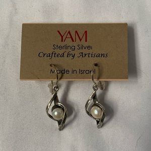 Israel Sterling Silver Drop Dangle Earrings